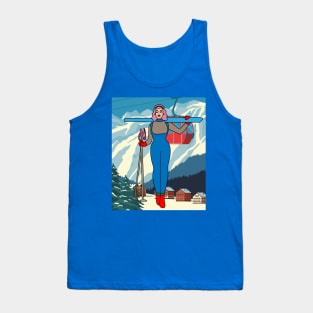 Skier Snow Mountains Extreme Sport Tank Top